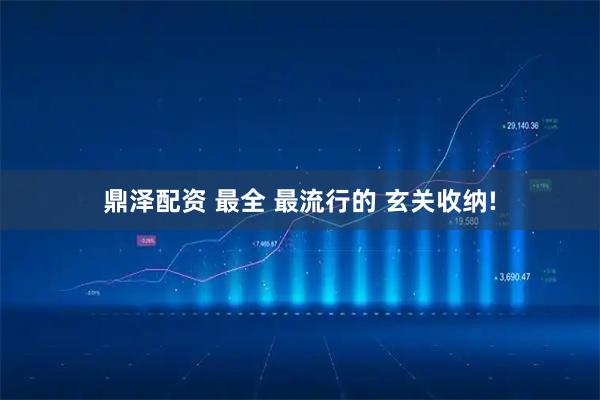 鼎泽配资 最全 最流行的 玄关收纳!