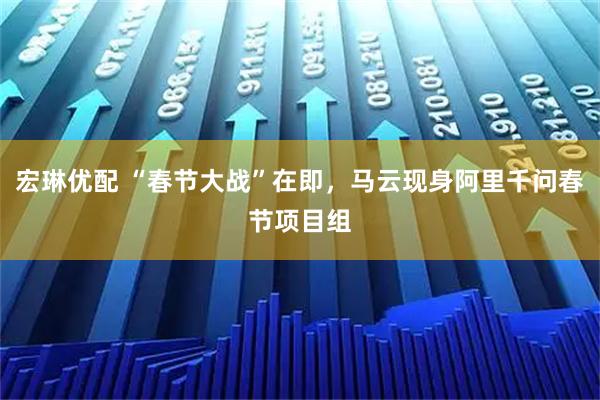 宏琳优配 “春节大战”在即，马云现身阿里千问春节项目组