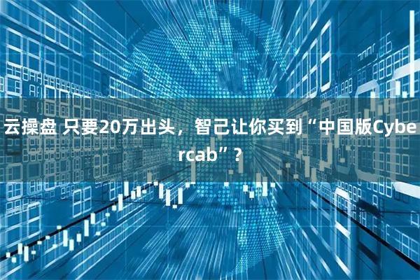 云操盘 只要20万出头，智己让你买到“中国版Cybercab”？