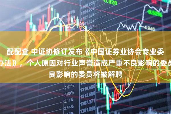 配配查 中证协修订发布《中国证券业协会专业委员会管理办法》，个人原因对行业声誉造成严重不良影响的委员将被解聘