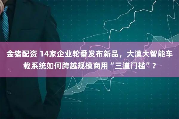 金猪配资 14家企业轮番发布新品，大漠大智能车载系统如何跨越规模商用“三道门槛”？