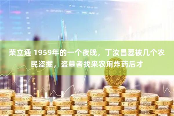 荣立通 1959年的一个夜晚，丁汝昌墓被几个农民盗掘，盗墓者找来农用炸药后才